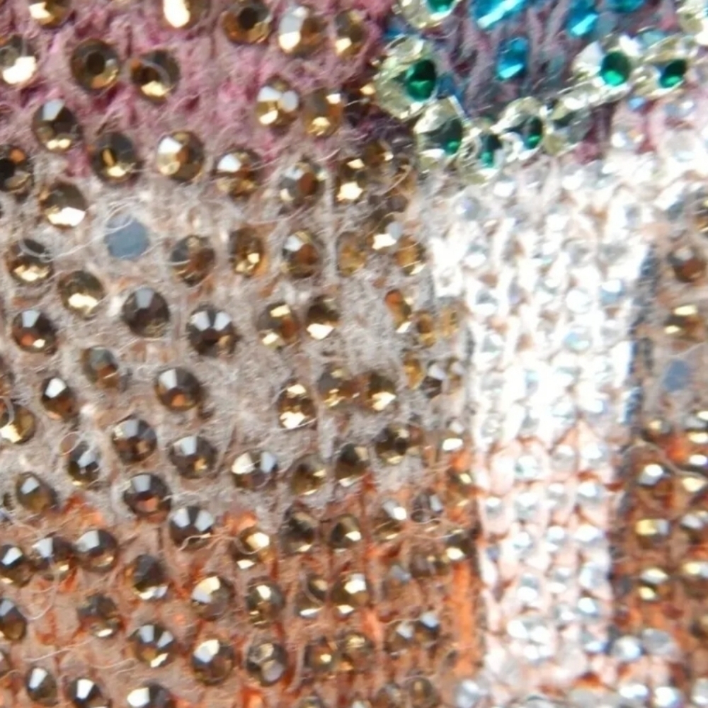 Handmade OOAK Rhinestone M&M Sweater‎ - Picture 3 of 4